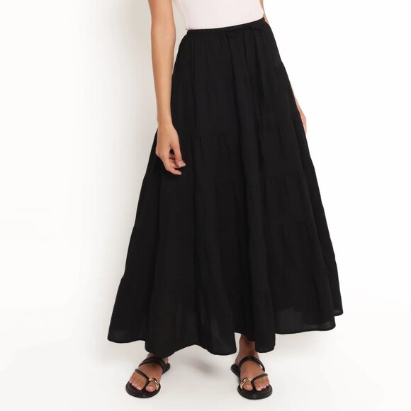 New with Tags - Petal and Pup Archy Tiered Maxi Skirt, Black, - Picture 1 of 12